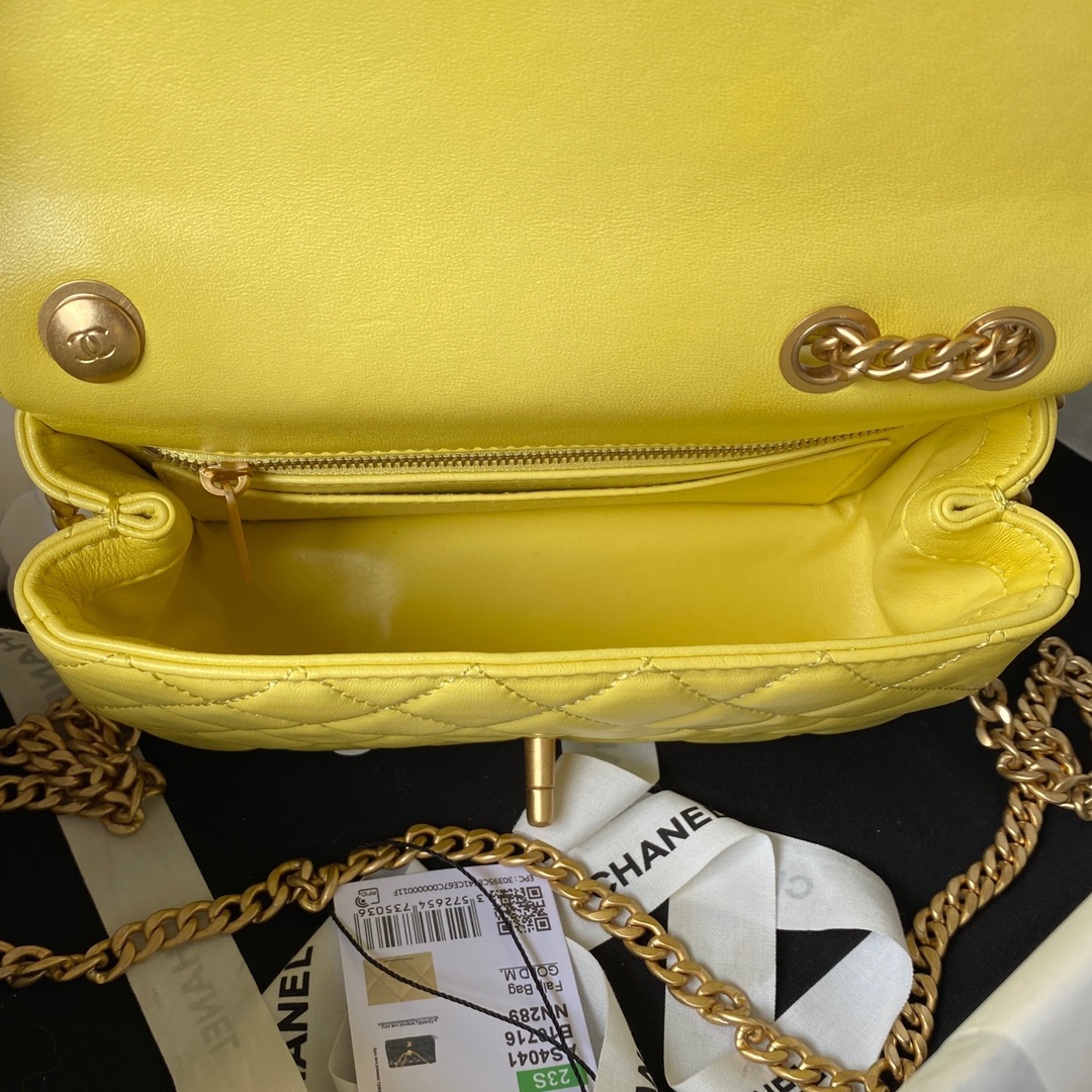 Small Classic Flap Lambskin Bag AS4041 Yellow